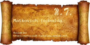Matkovich Teobalda névjegykártya